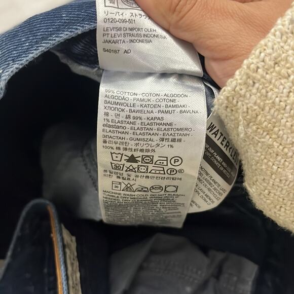 Levi’s Premium Navy Blue Wedgie Fit Speckled Basic Button Fly Casual Size 30 - Picture 7 of 10